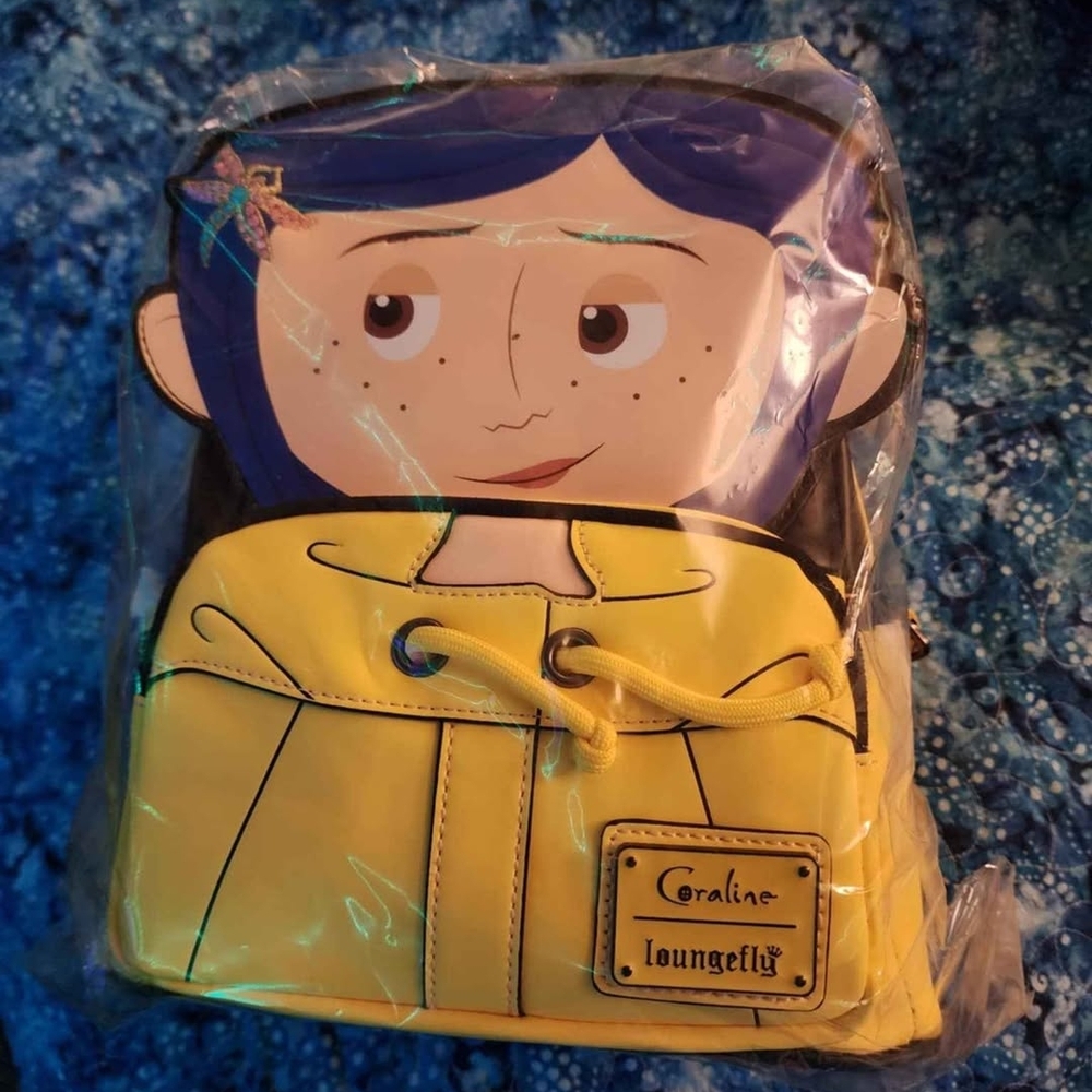 Loungefly Coraline Yellow and Blue Backpack